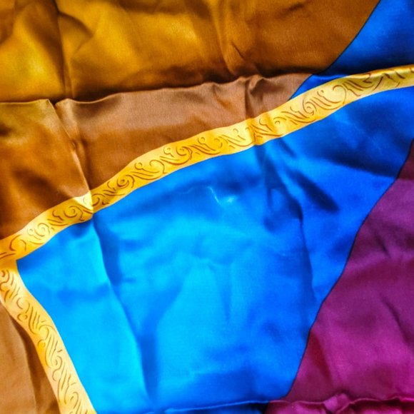 Linda Allard Ellen Tracy Silk Scarf Set of 2 Bold Colors 36" DH239 - Picture 6 of 11